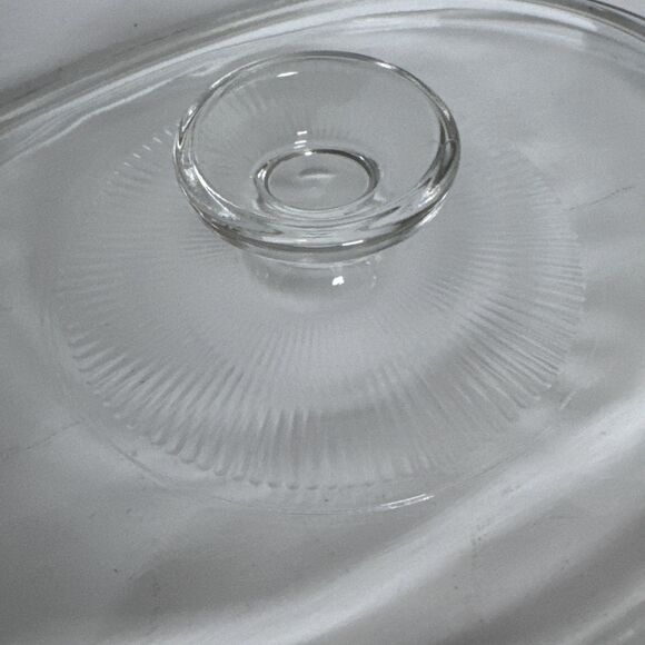 Pyrex F12C Replacement Lid Clear Oval "Ribbed" Casserole Corning Ware - Picture 5 of 6